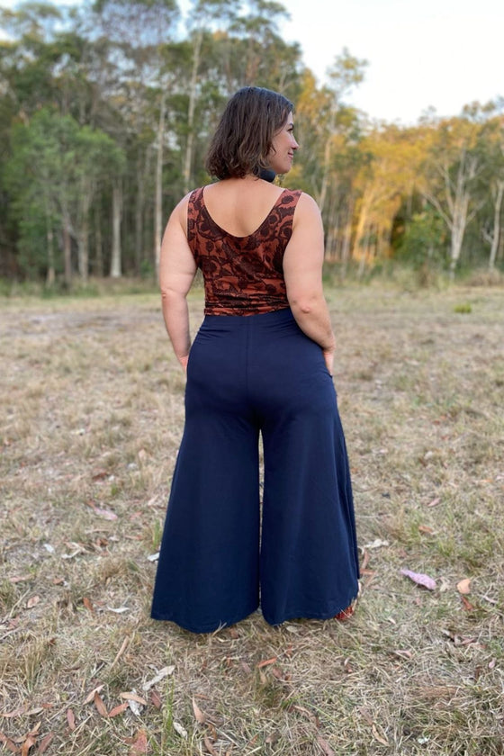 Organic Wide Leg Pants - Indigo