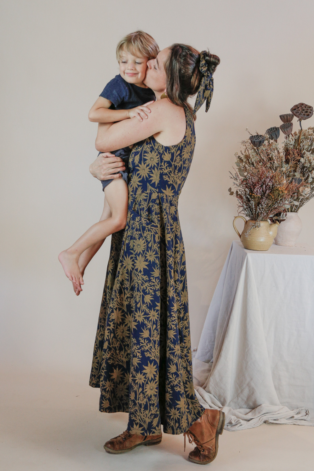 Flow Dress - Gold Flannel Flower Dalee Ella Prints Flow Dress - Gold Flannel Flower Dalee Ella Prints