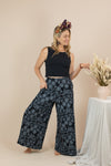 Wide Leg Pants - Flannel Flower Print
