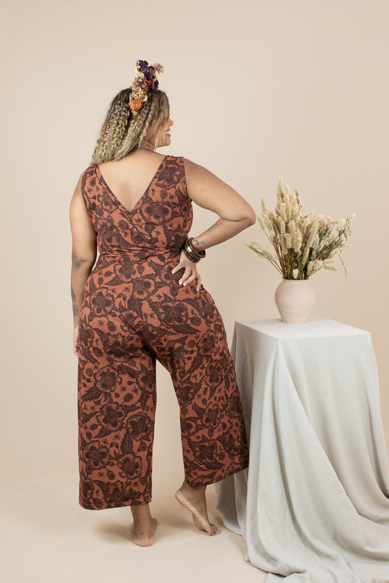 Wide Leg Jumpsuit - Opium Poppies Print