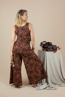  Wide Leg Pants - Opium Poppies Print