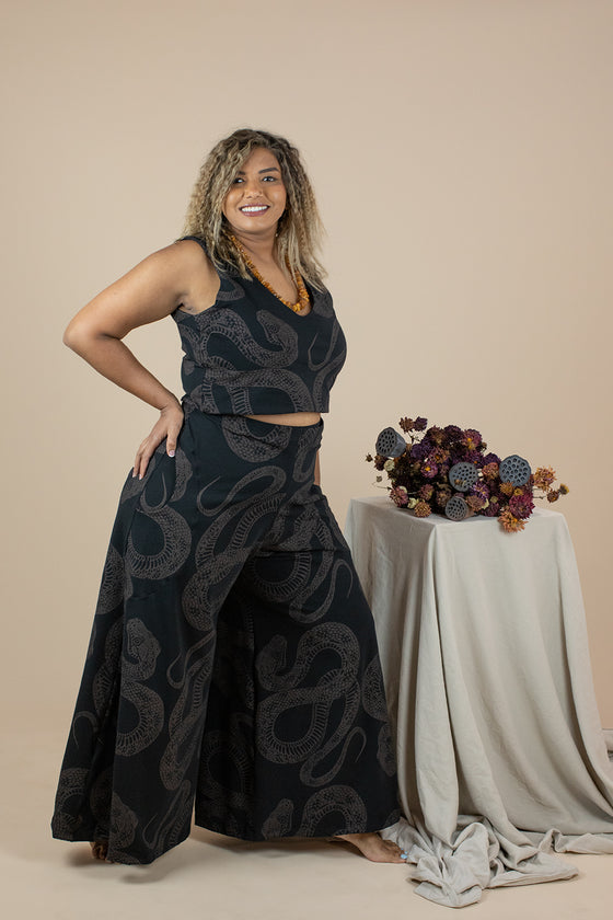 Wide Leg Pants - Diamond Python Print (12)