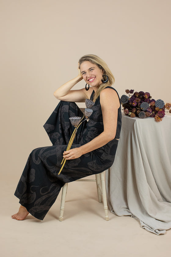 Wide Leg Pants - Diamond Python Print (12)