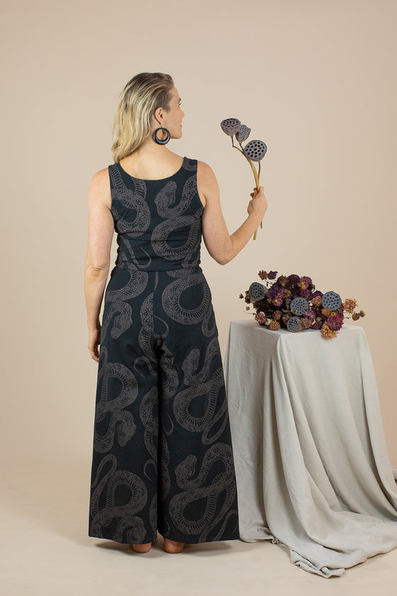 Wide Leg Pants - Diamond Python Print (12)