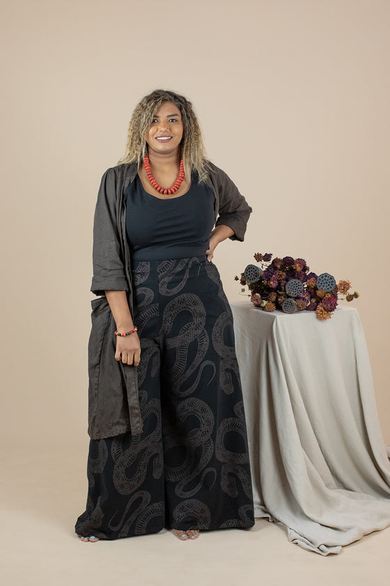 Wide Leg Pants - Diamond Python Print (12)