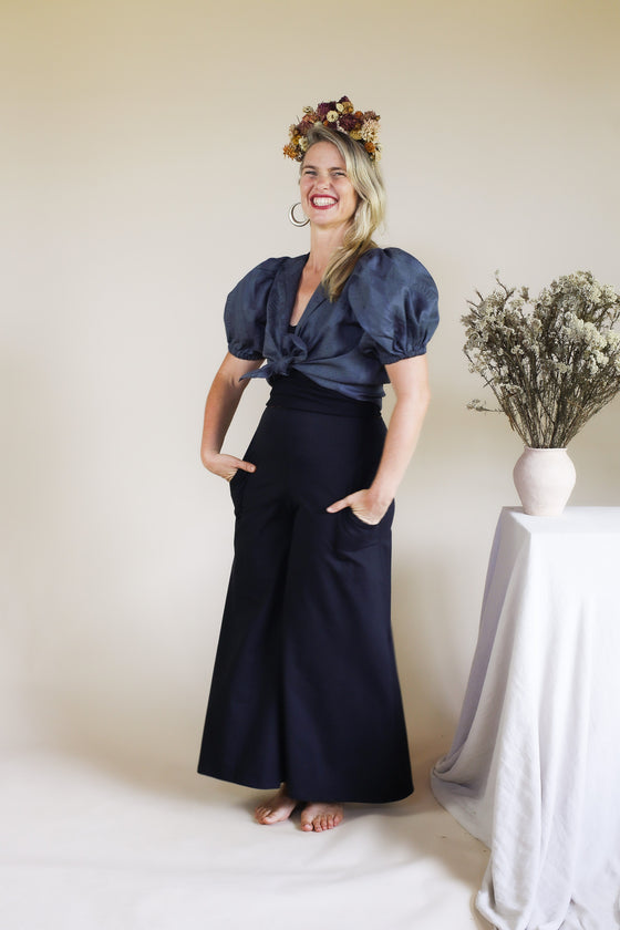 Organic Wide Leg Pants - Black (12)