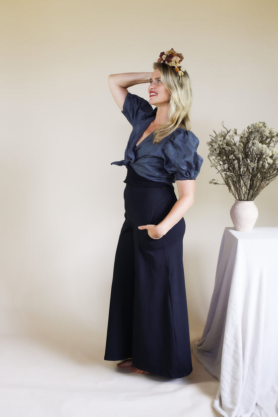 Organic Wide Leg Pants - Black (12)