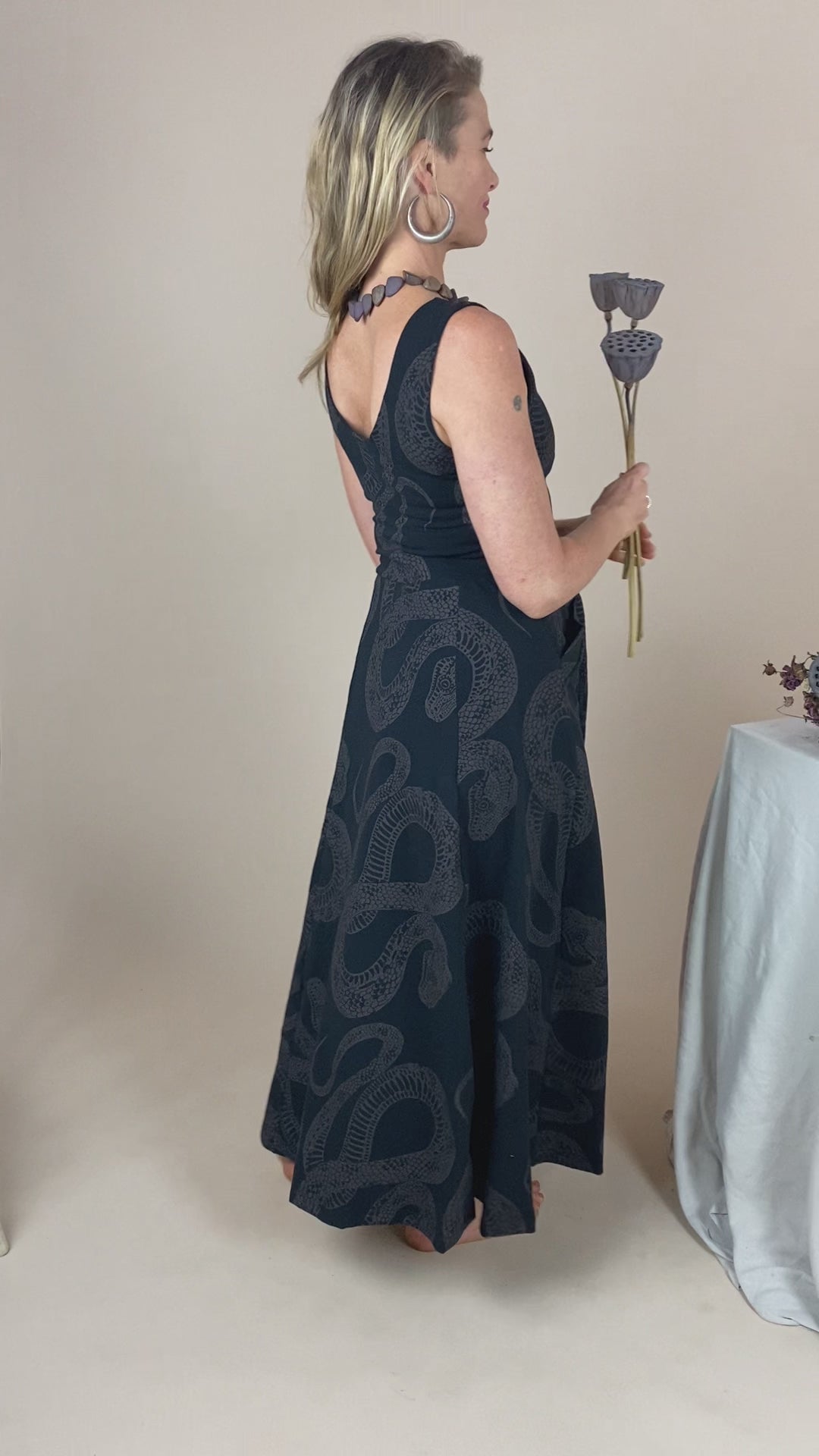 Flow Dress - Diamond Python Print (8,10)