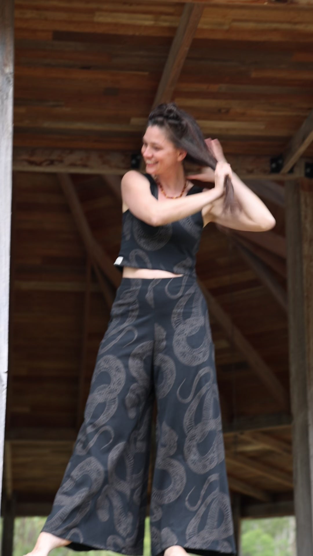 Wide Leg Pants - Diamond Python Print (12)