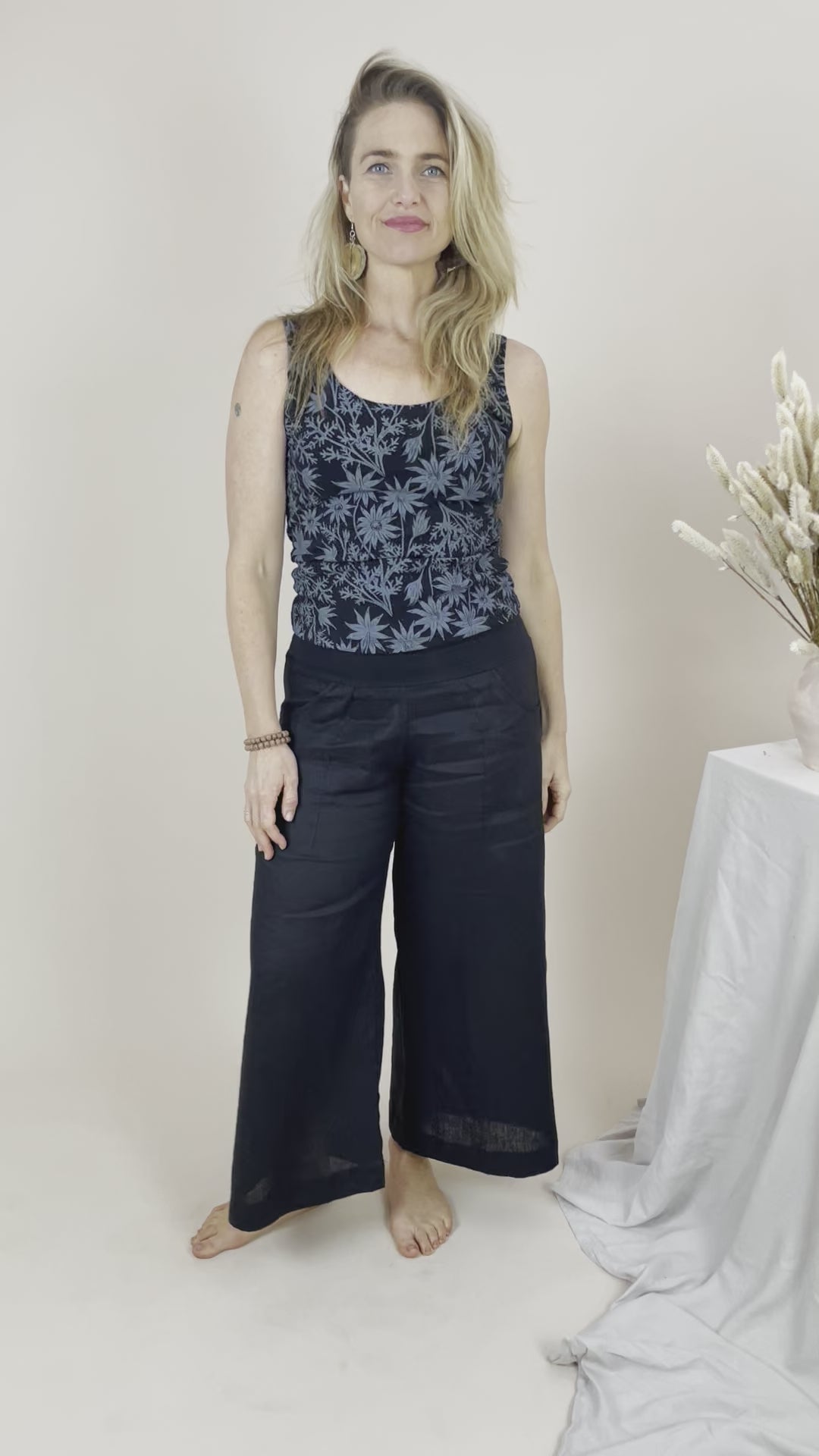 Organic Tank - Flannel Flower Print (8,18)