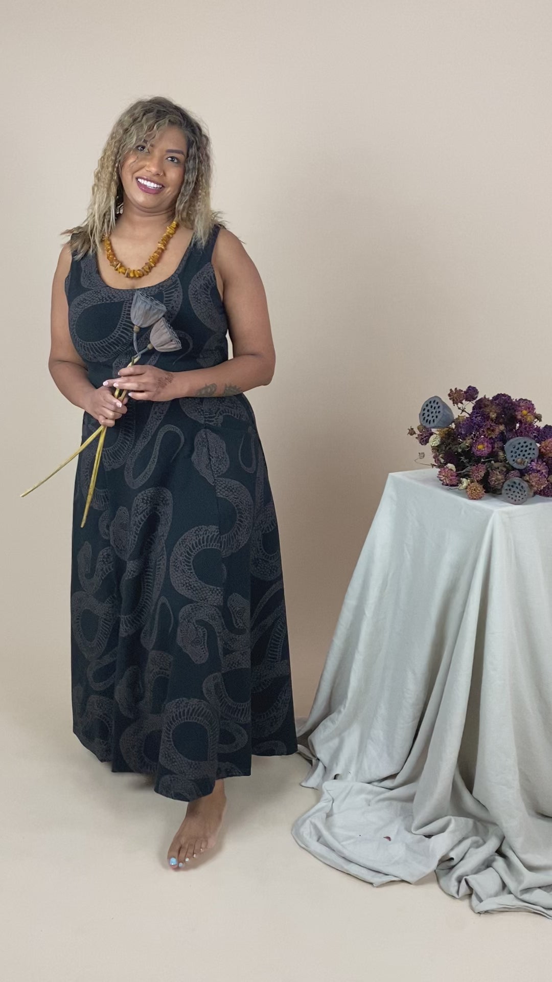 Flow Dress - Diamond Python Print (8,10)