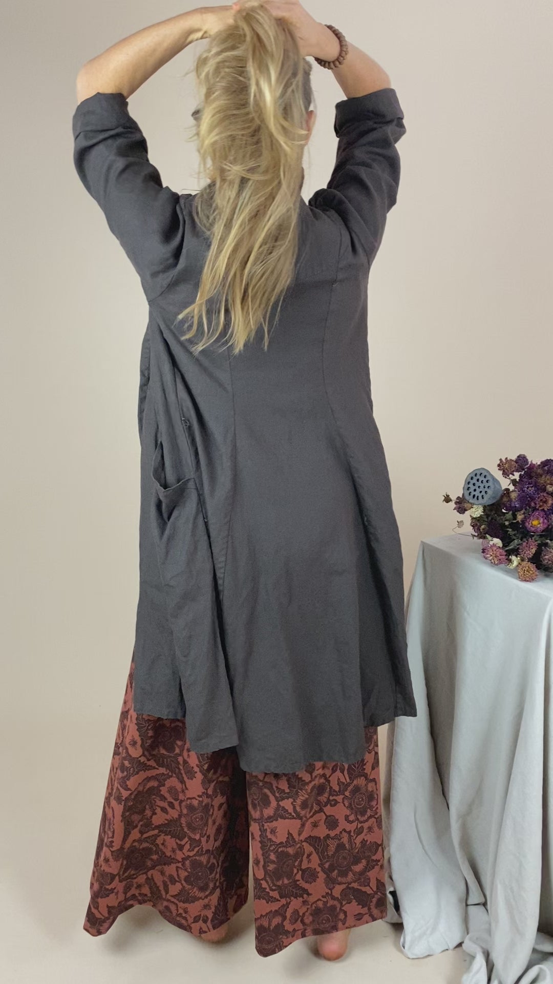 Wide Leg Pants - Opium Poppies Print