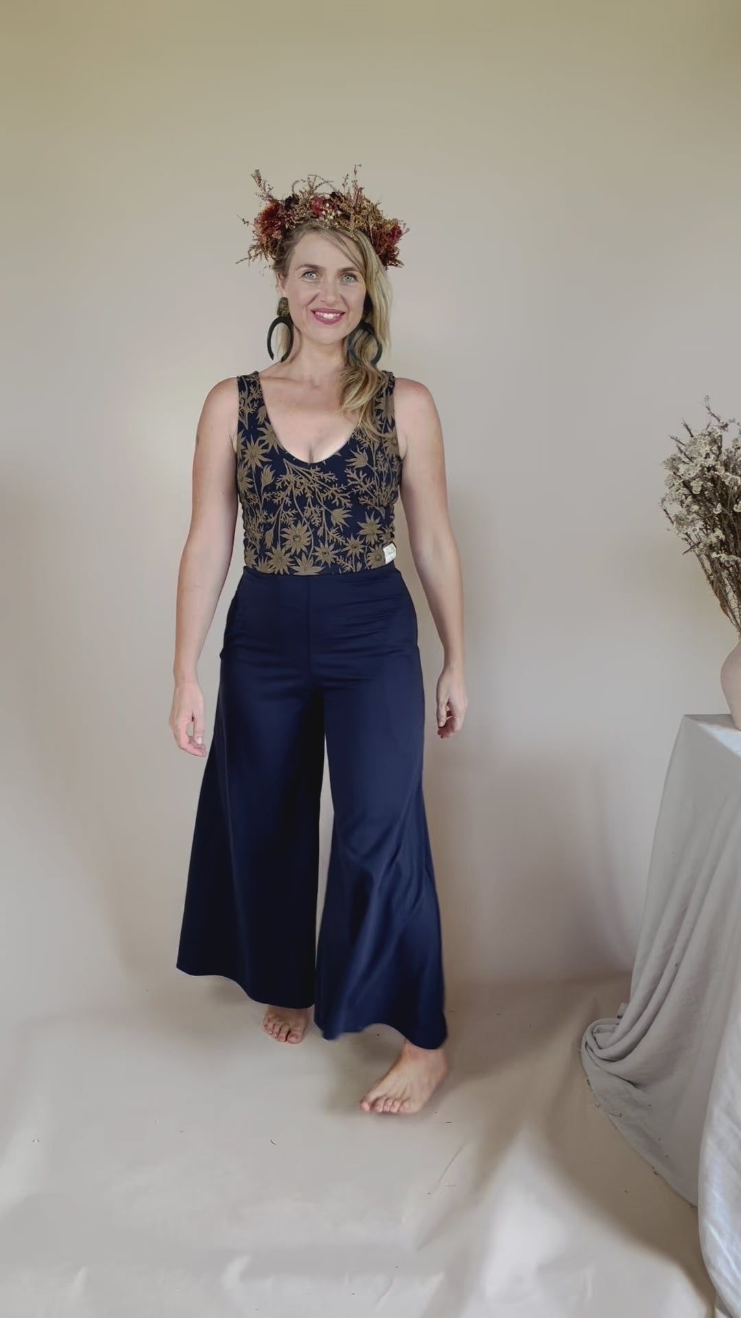 Organic Wide Leg Pants - Indigo