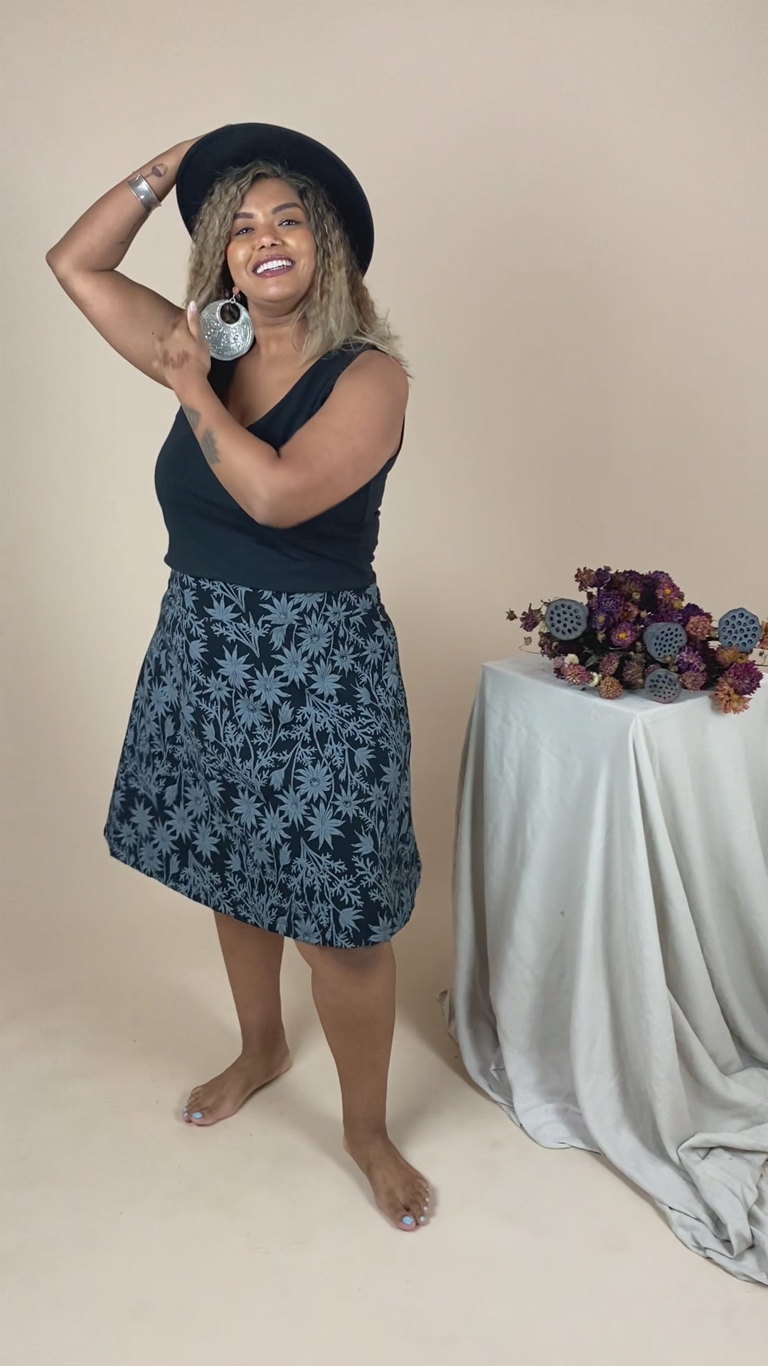 Swing Skirt - Flannel Flower Print